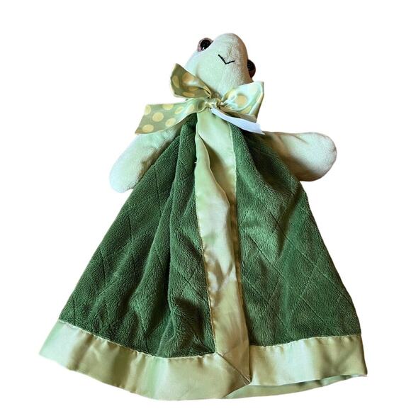 Bearington Baby Lovey Plush Tiggles the Turtle Blanket Snuggler Satin Security - Picture 1 of 7